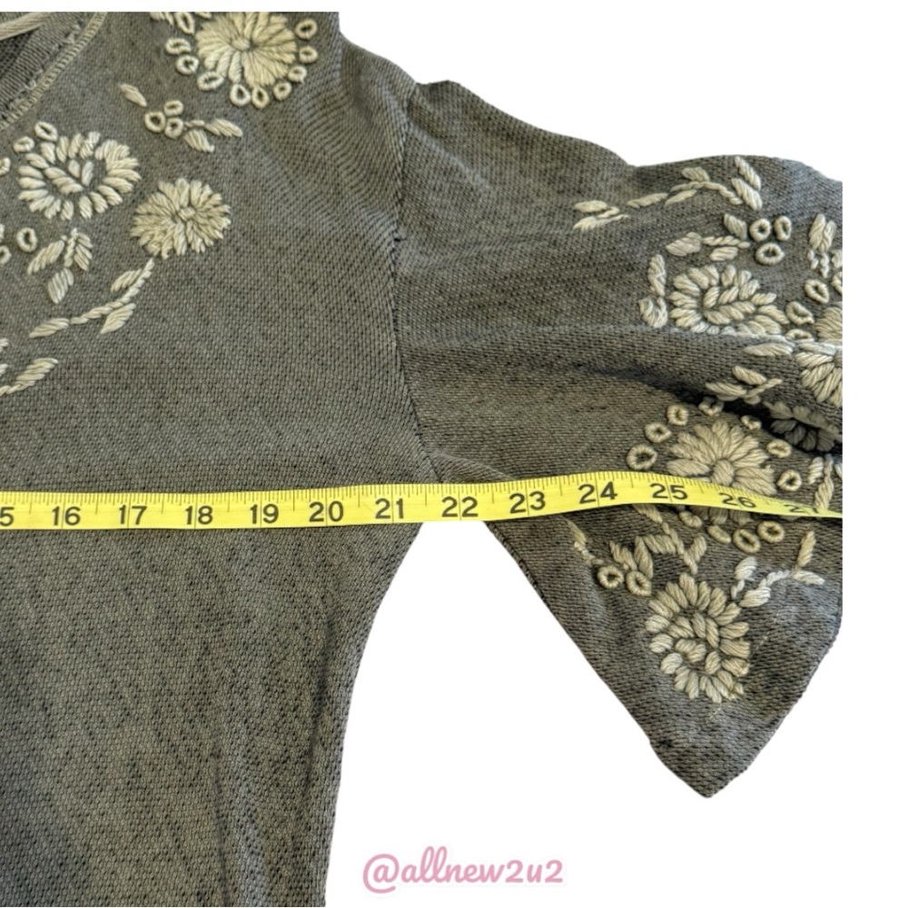 Free People Green Floral Women’s Sweater Top Size Small - Picture 10 of 16